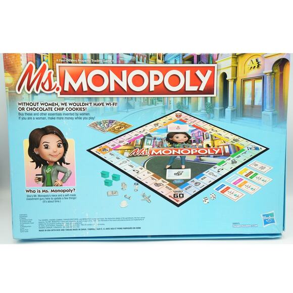 Ms. Monopoly Board Game by Hasbro Used Complete Game, Damaged Box - Picture 2 of 3